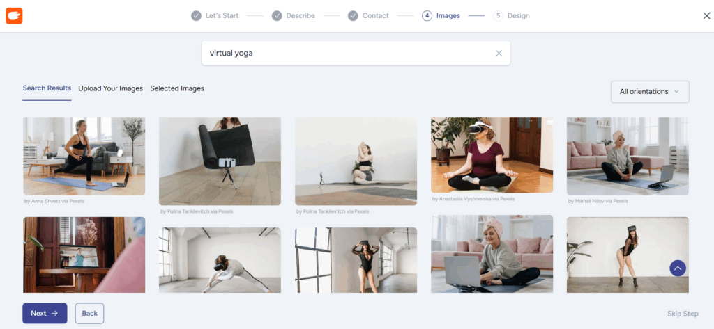 Select Images for Your Website