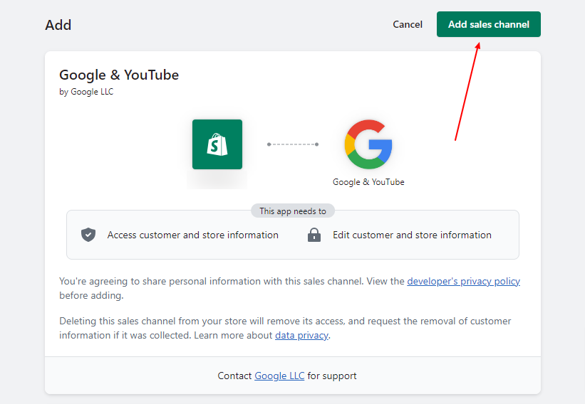 add sales channel