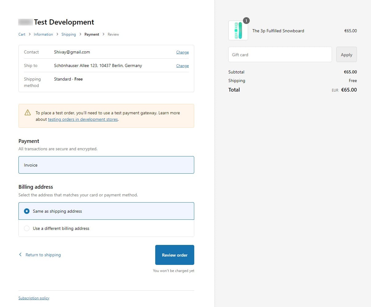 Extension for Payment Customization