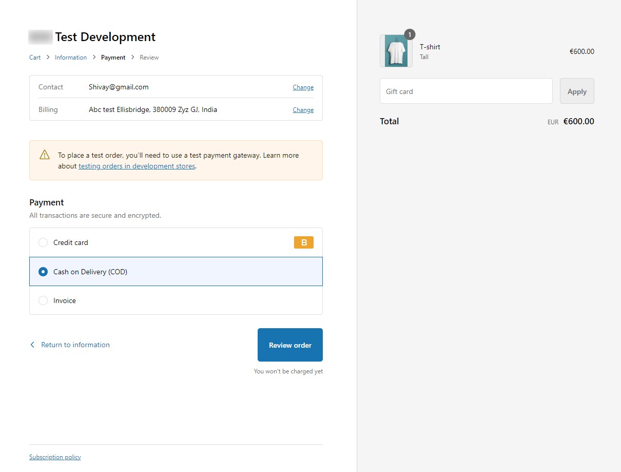 Payment Customization Extension