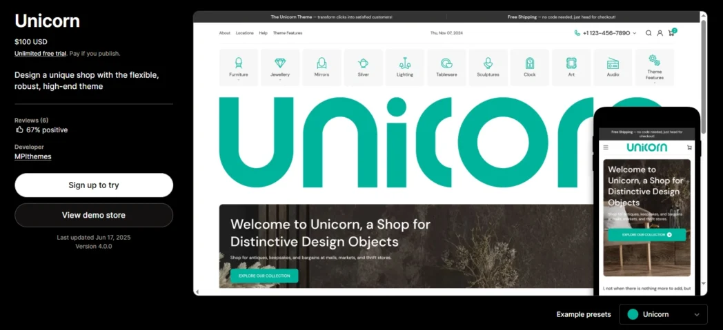 Unicorn Shopify Theme