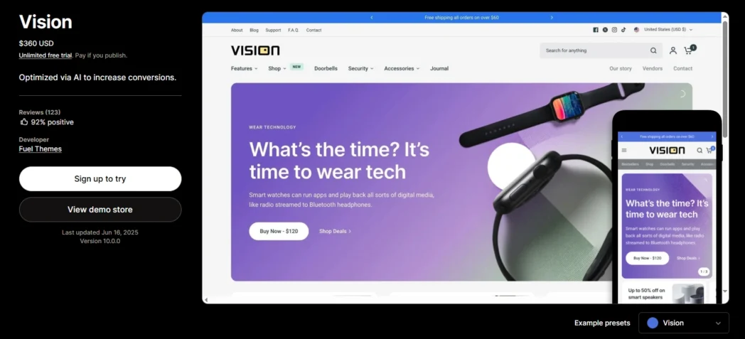 Vision Shopify Theme